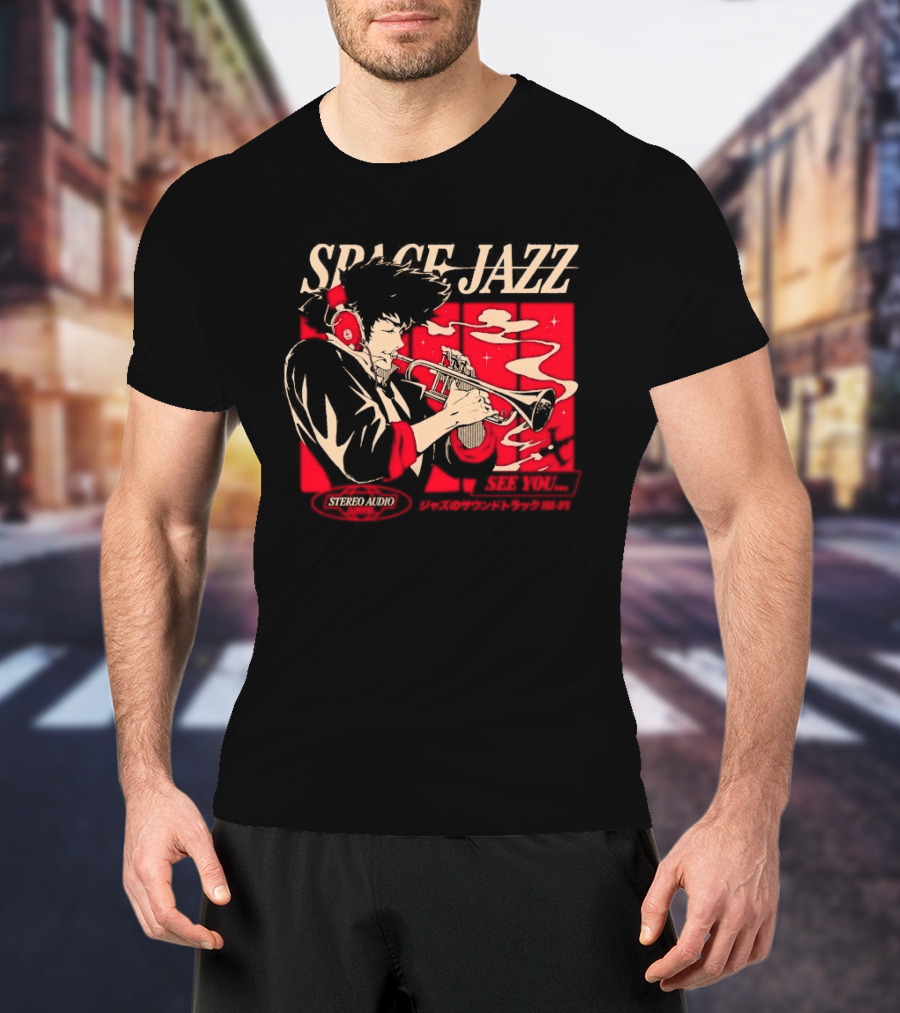 Space Jazz Spike Spiegel Stereo Audio See You T-Shirt