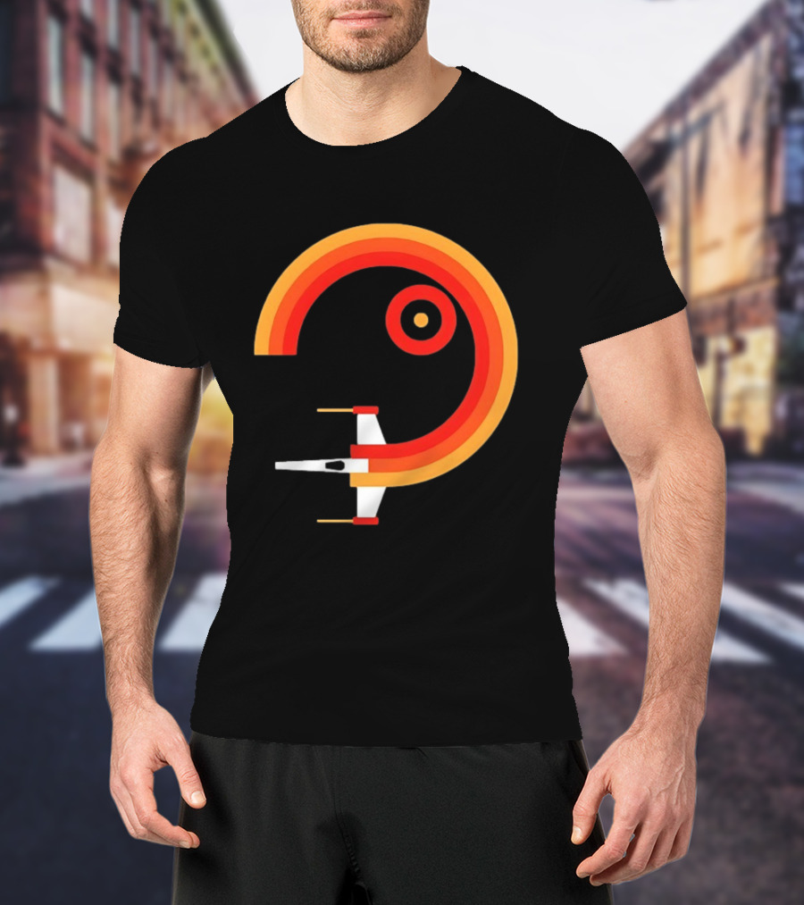 Star Wars X Wing Retro Sunset Circle T-Shirt