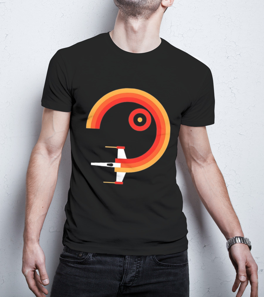 Star Wars X Wing Retro Sunset Circle T-Shirt