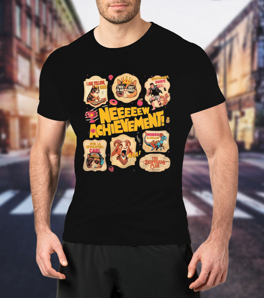 Neeeew Achievement Dungeon Crawler Carl Sticker Pack I Am Yelling Carl Viva La Revolucion Mongo Is Appalled Desperado Club T-Shirt