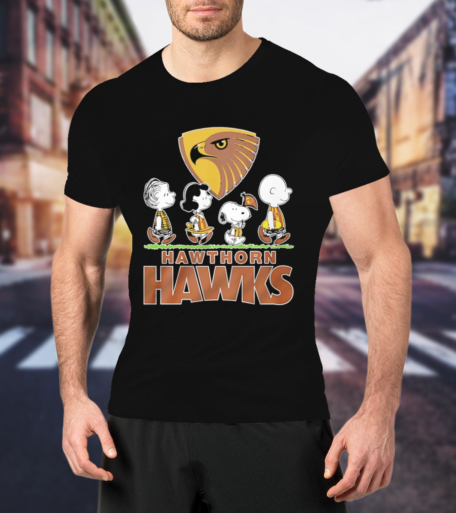 Peanuts Characters Featuring Hawthorn Hawks T-Shirt