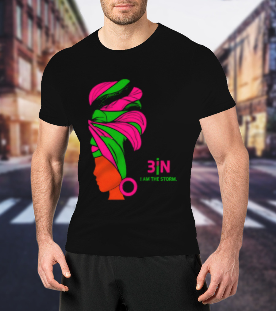 3In I Am The Storm Black Woman Headwrap Lashing Enerol T-Shirt