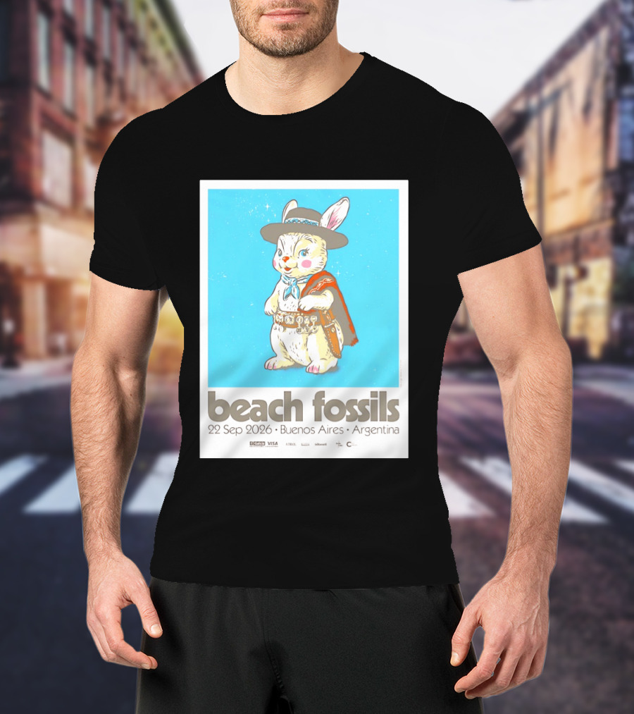 Beach Fossils 22 Sep 2026 Rabbit Poncho Buenos Aires Argentina T-Shirt