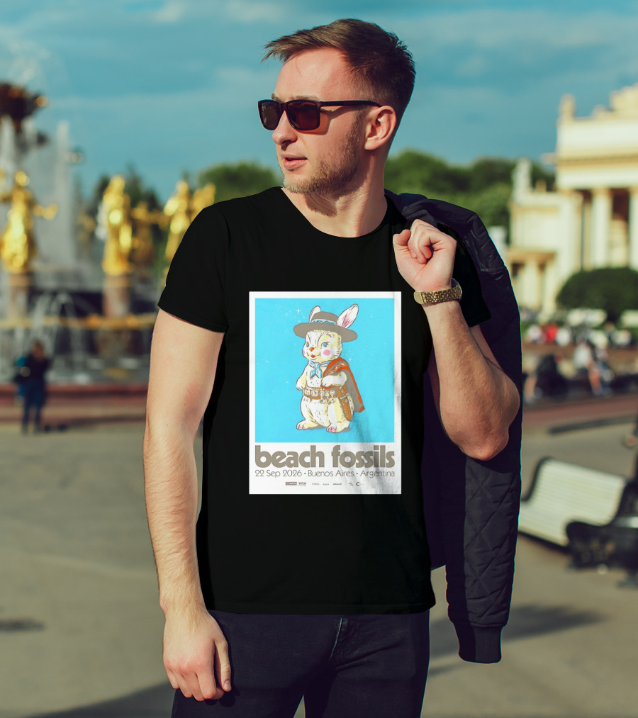 Beach Fossils 22 Sep 2026 Rabbit Poncho Buenos Aires Argentina T-Shirt