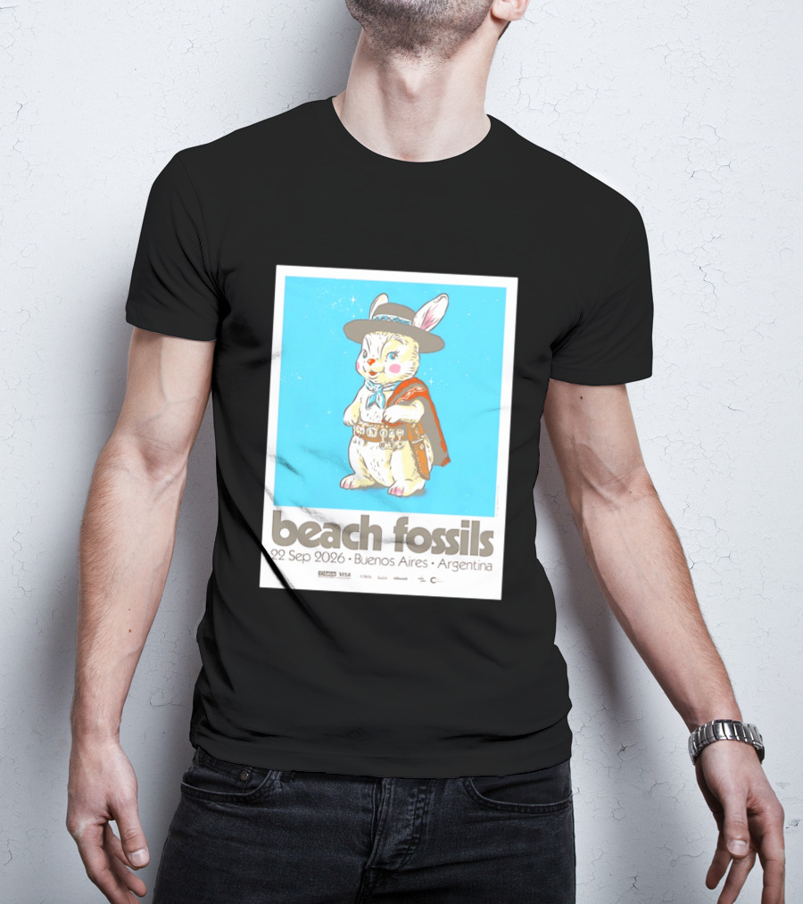Beach Fossils 22 Sep 2026 Rabbit Poncho Buenos Aires Argentina T-Shirt
