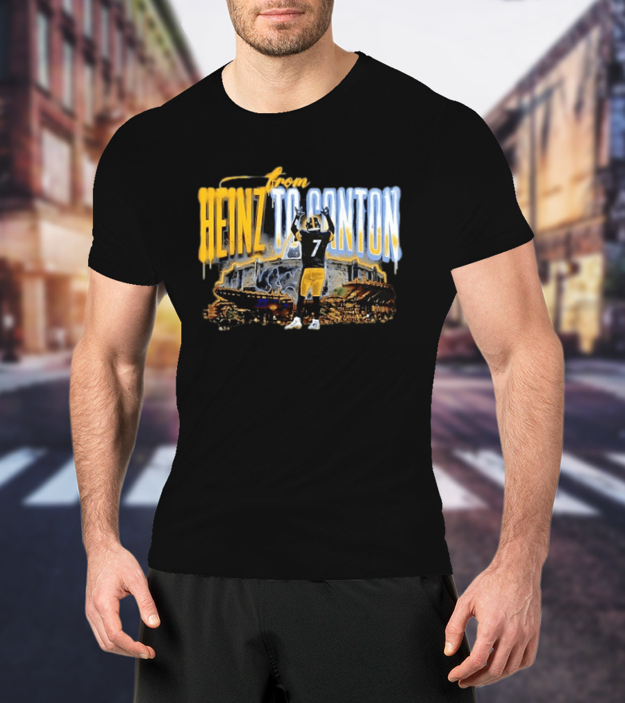 Ben Roethlisberger From Heinz To Canton Pittsburgh Steelers Journey #7 T-Shirt