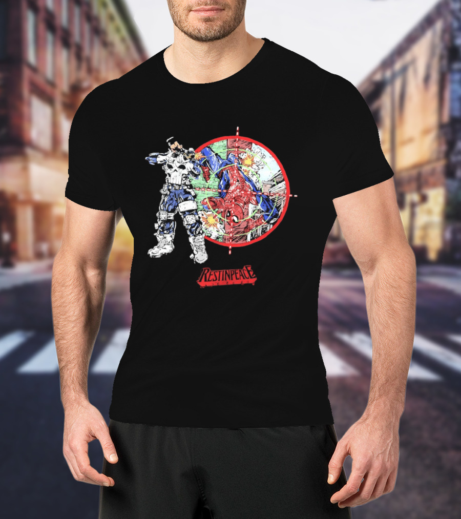 Punisher Crosshairs Spider Man RESTINPEACE T-Shirt