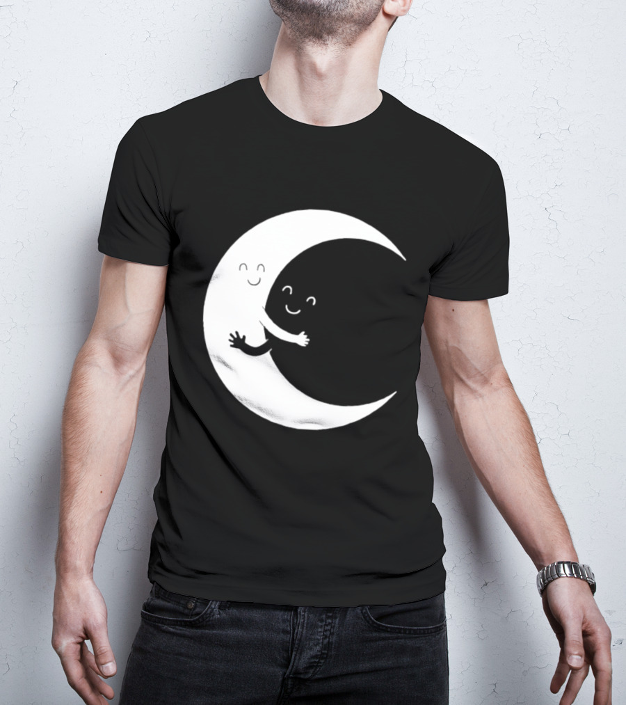 Celestial Hugging Moon Crescent Night Sky Space T-Shirt