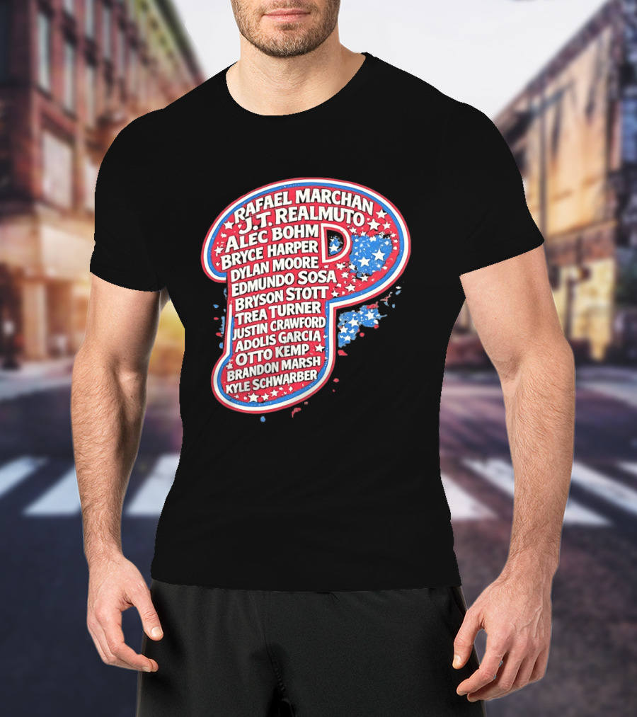 Rafael Marchan JT Realmuto Alec Bohm Bryce Harper Philadelphia Phillies T-Shirt