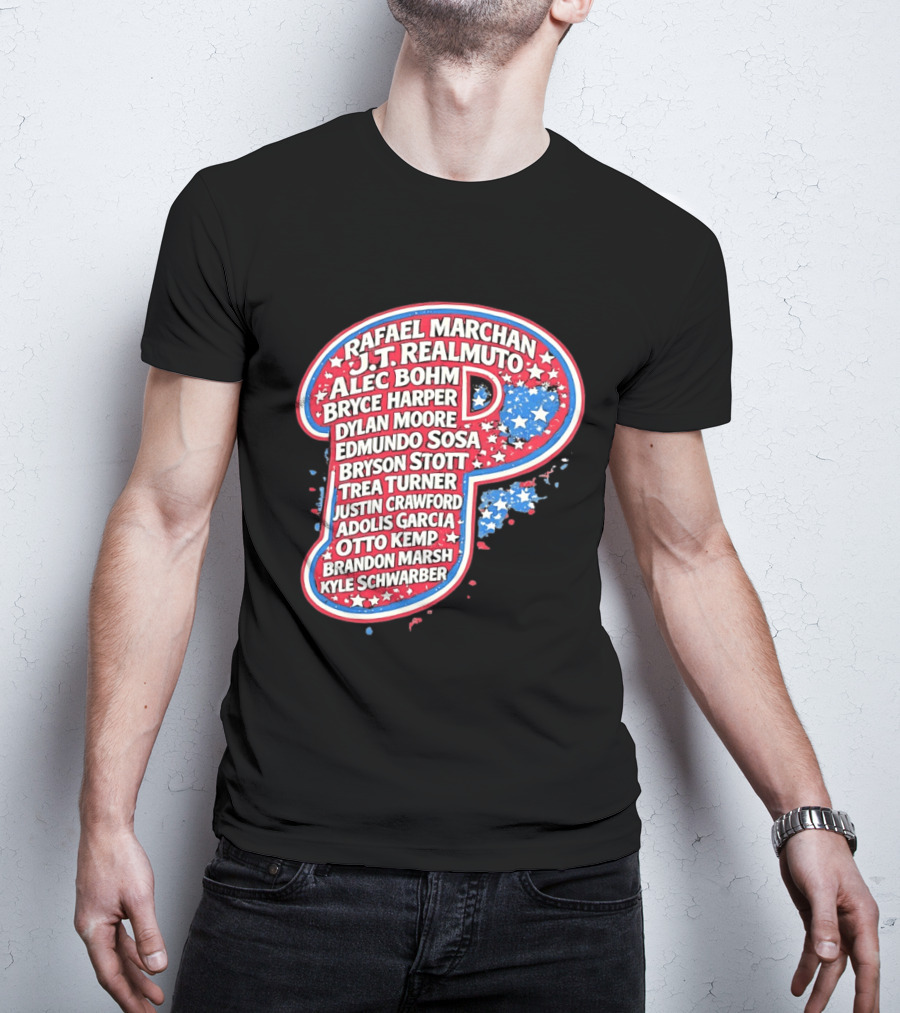 Rafael Marchan JT Realmuto Alec Bohm Bryce Harper Philadelphia Phillies T-Shirt