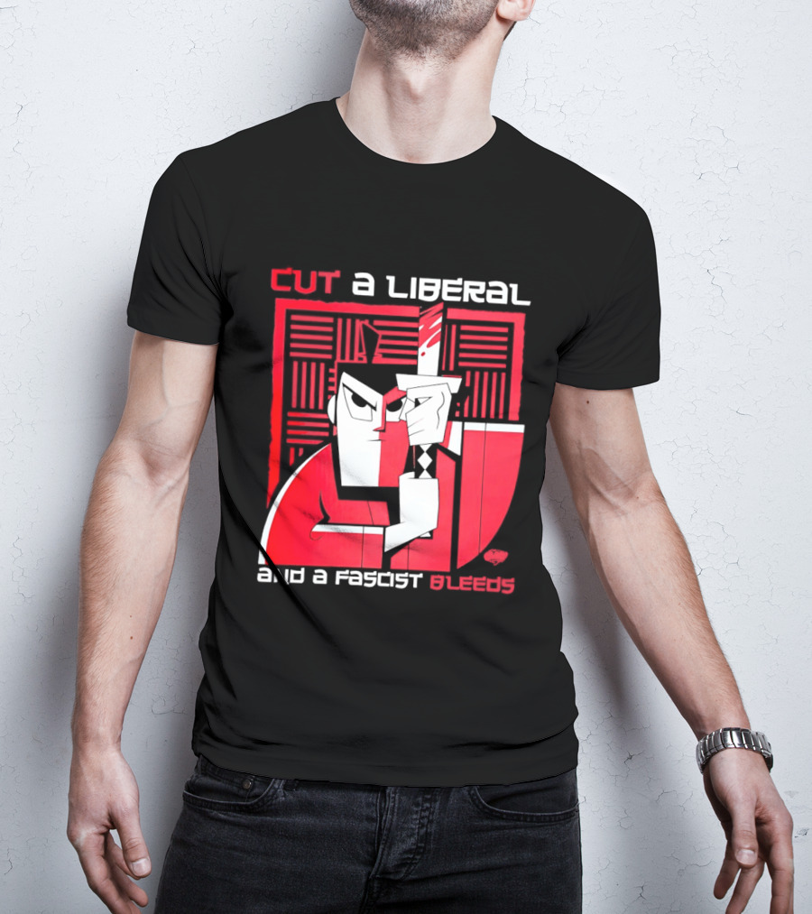 Samurai Jack Cut A Liberal And A Fascist Bleeds Political Art Image T-Shirt