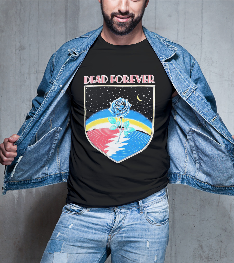 Grateful Dead Forever Rose Skull Rainbow Night Sky Moon Dead60 T-Shirt