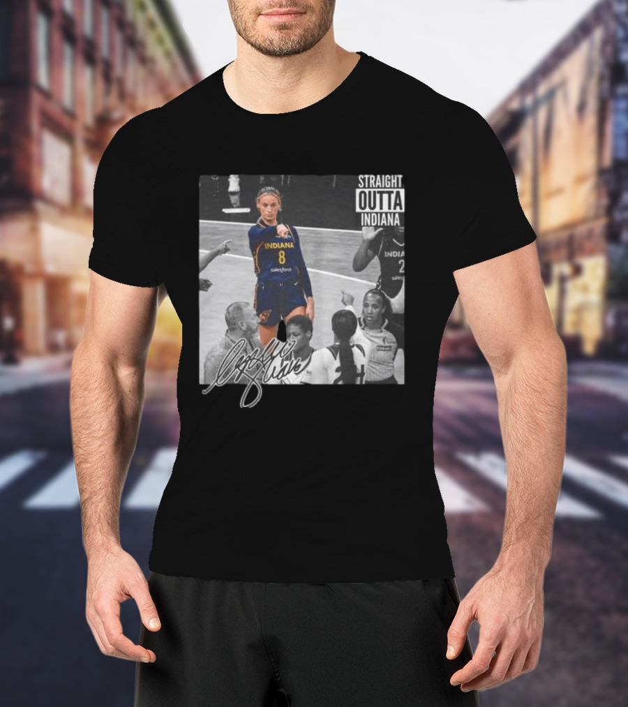 Sophie Cunningham Straight Outta Indiana Indiana Fever T-Shirt