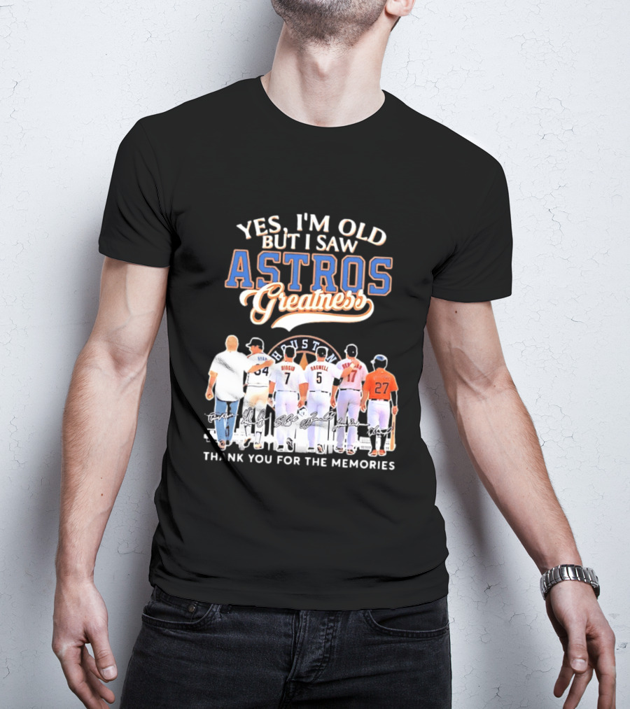 Yes I'm Old But I Saw Astros Greatness Ryan Biggio Bagwell Beltran Thank You For The Memories T-Shirt