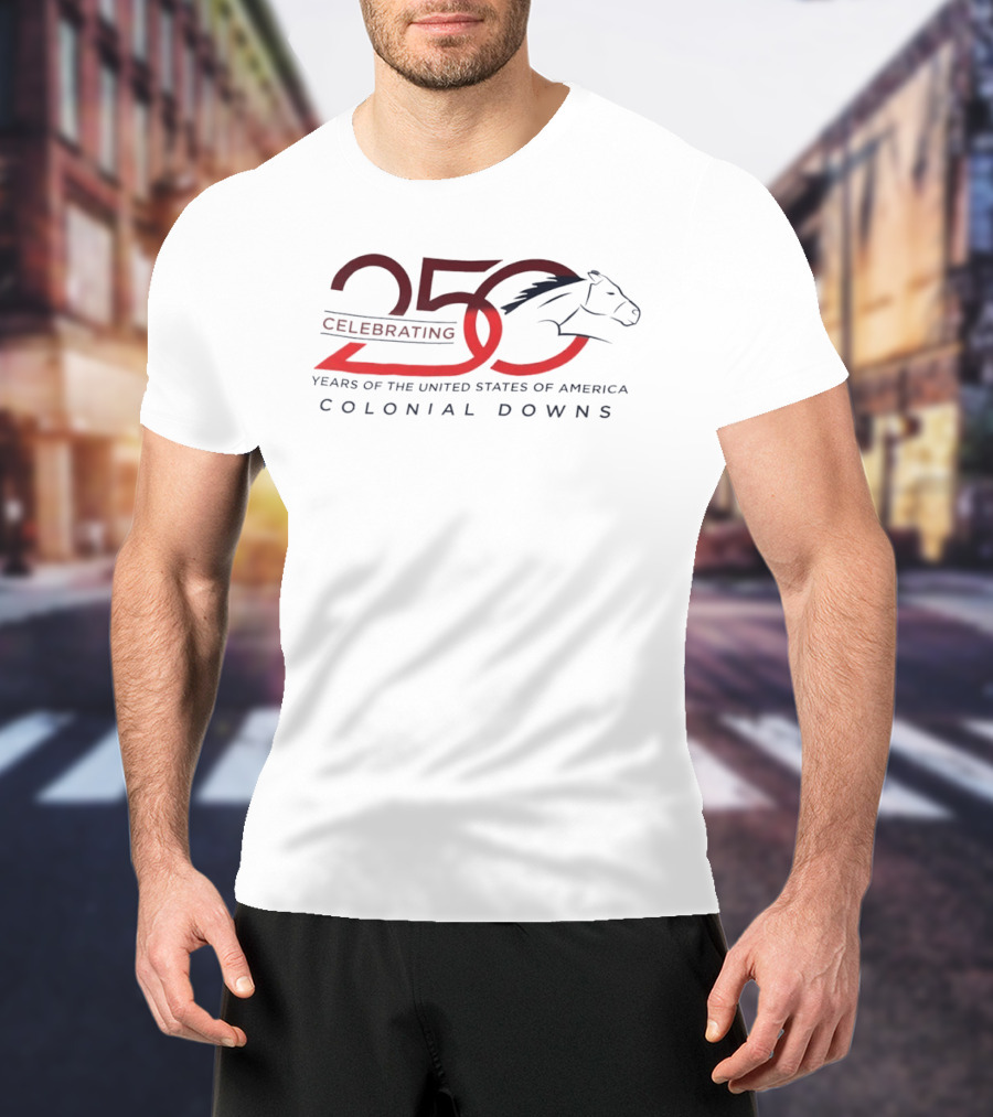 250 Celebrating Years Of The United States Of America Colonial Downs Horse Racing T-Shirt