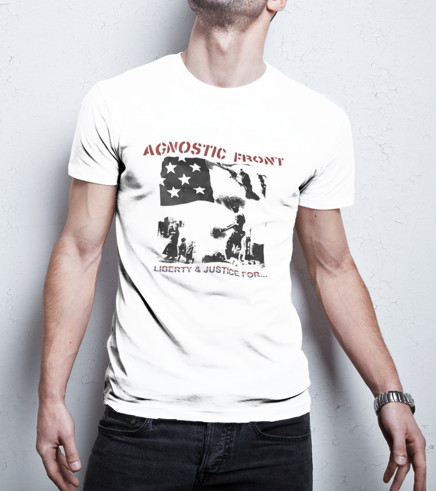 Agnostic Front Liberty And Justice For All Flag Military Patriot T-Shirt