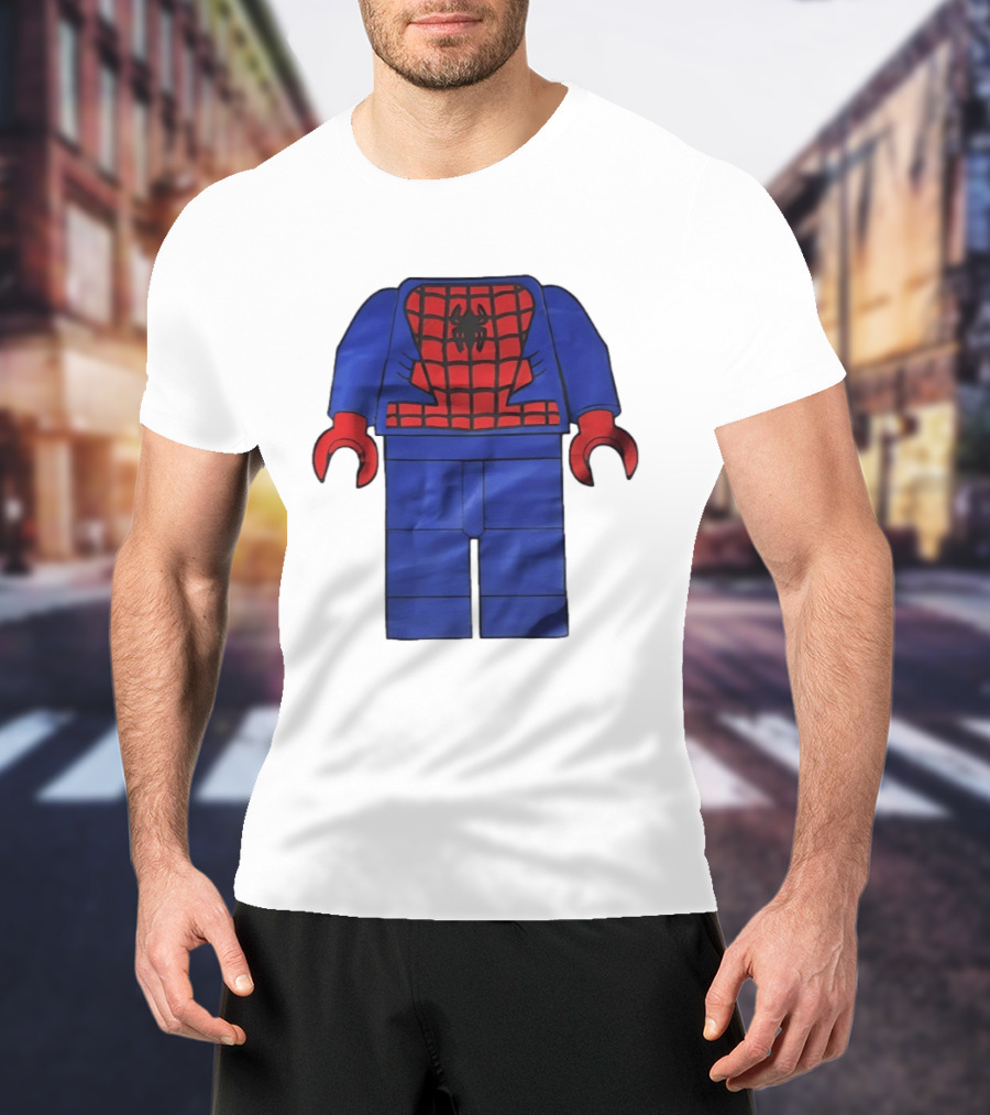Lego Spider Man Minifigure Marvel Super Hero Iconic Costume Red And Blue Suit T-Shirt