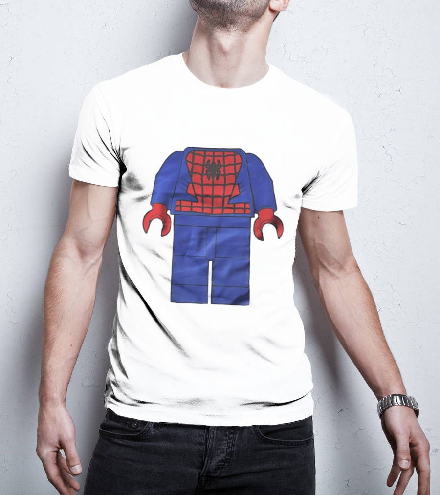 Lego Spider Man Minifigure Marvel Super Hero Iconic Costume Red And Blue Suit T-Shirt