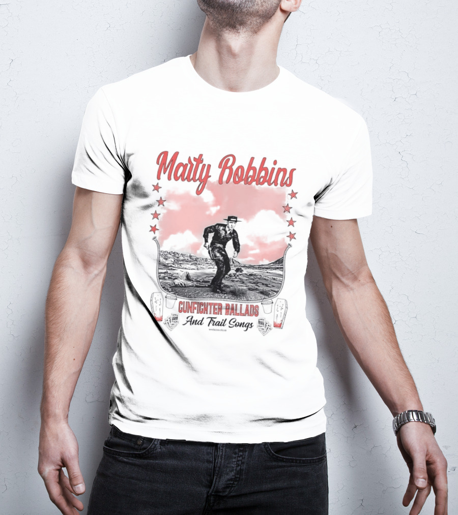 Marty Robbins Gunfighter Ballads And Trail Songs Cowboy Western Scene T-Shirt