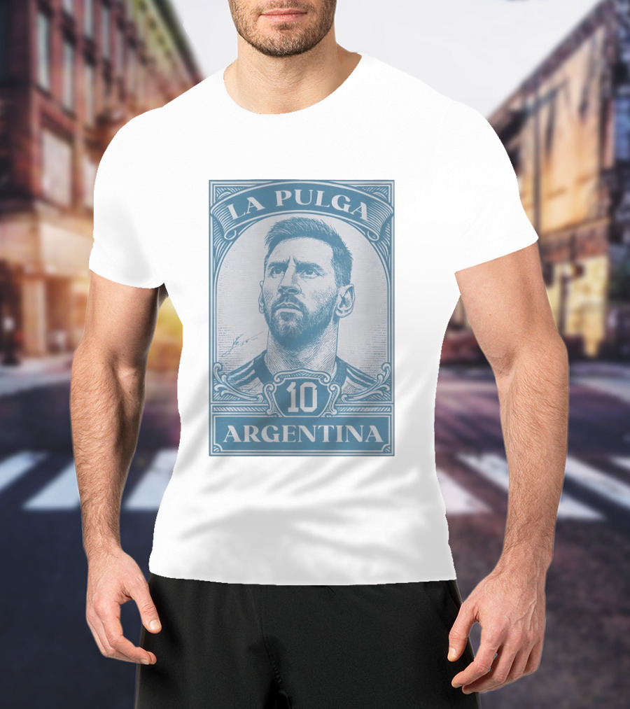 La Pulga Argentina 10 Stamp Messi T-Shirt