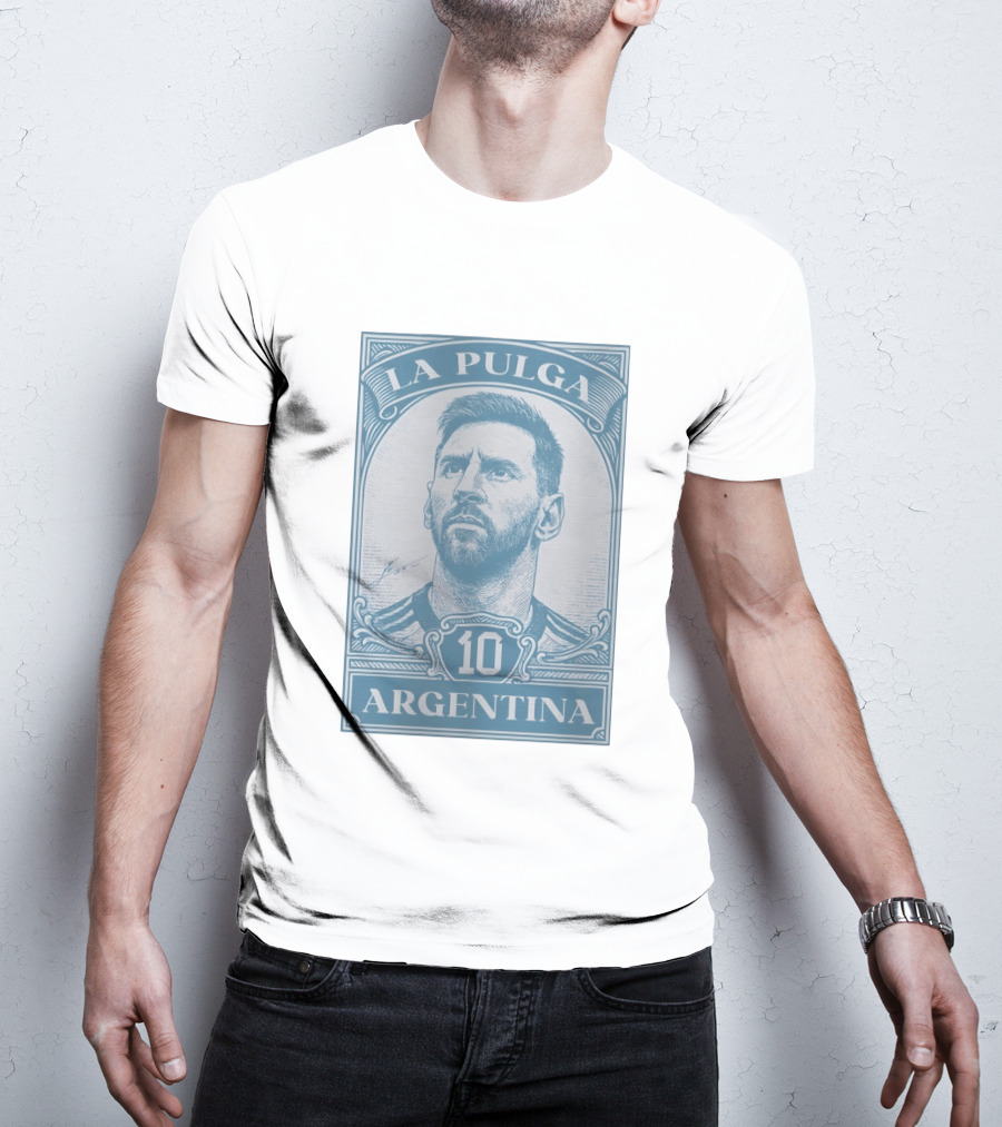 La Pulga Argentina 10 Stamp Messi T-Shirt