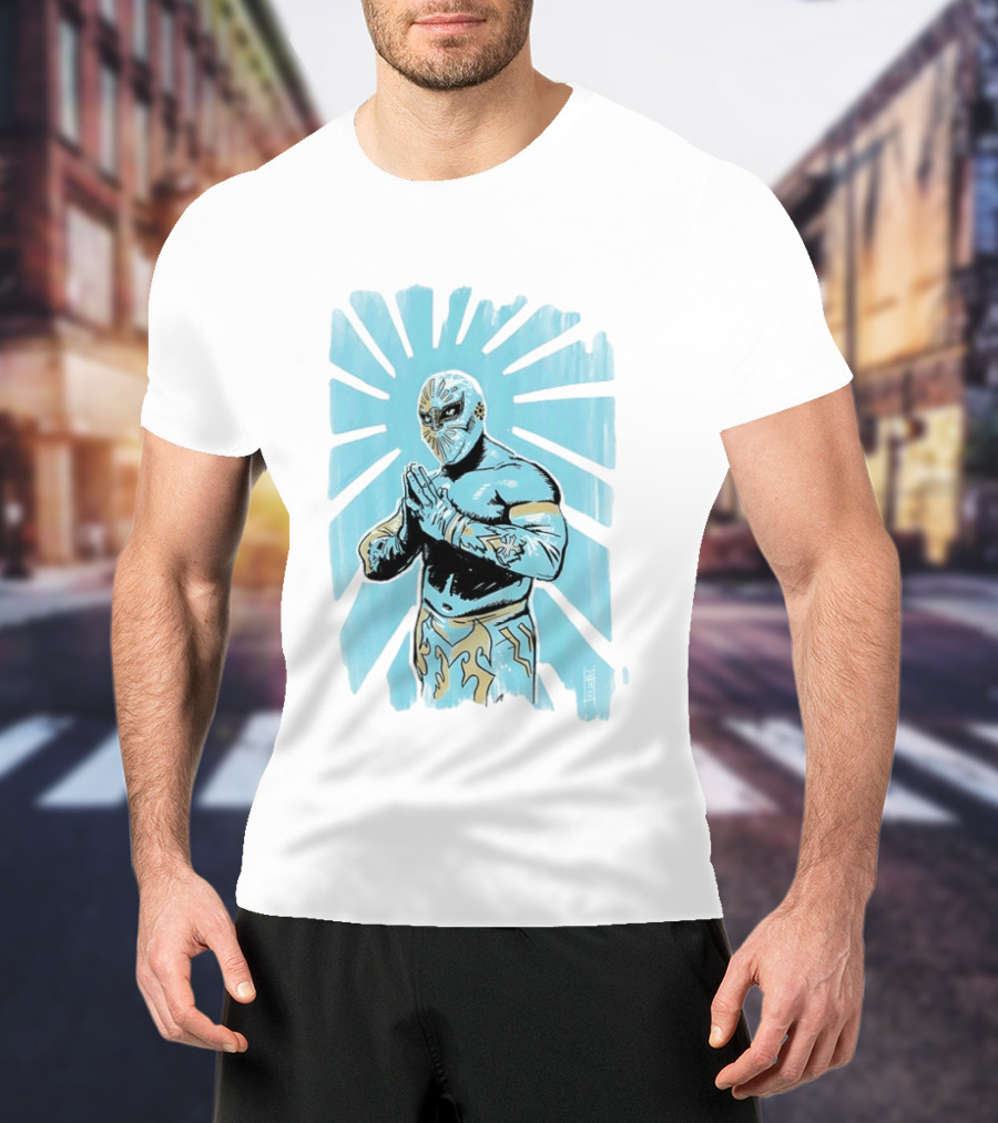 Místico Lucha Libre Wrestler CMLL Wrestling Masked Starburst T-Shirt