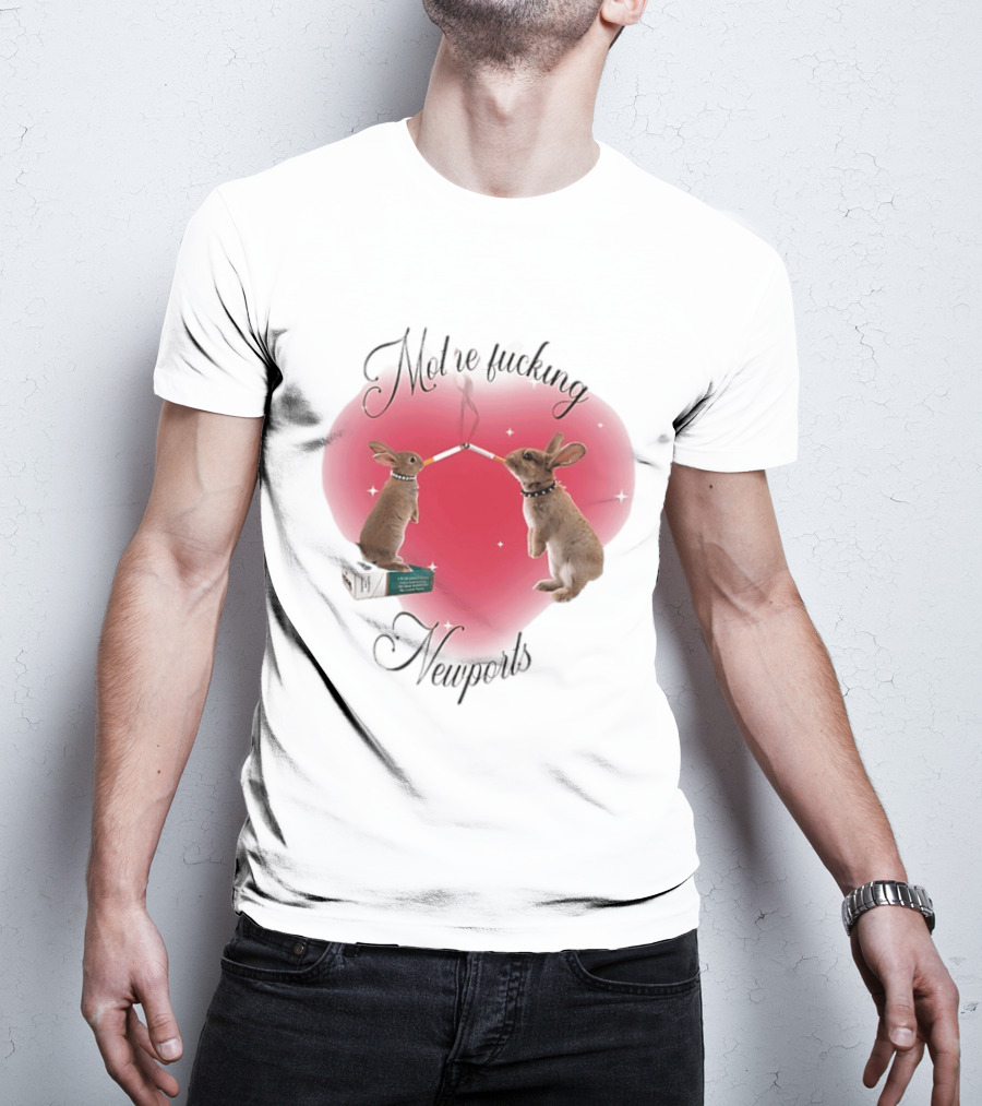 Motherfucking Newports Rabbits Smoking Cigarettes T-Shirt