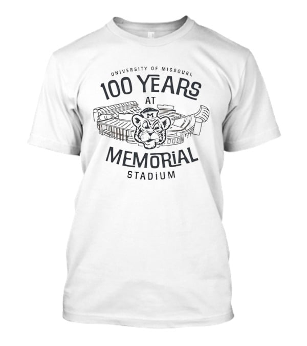 University Of Missouri 100 Years At Memorial Stadium Tiger Head Stadium T-Shirt