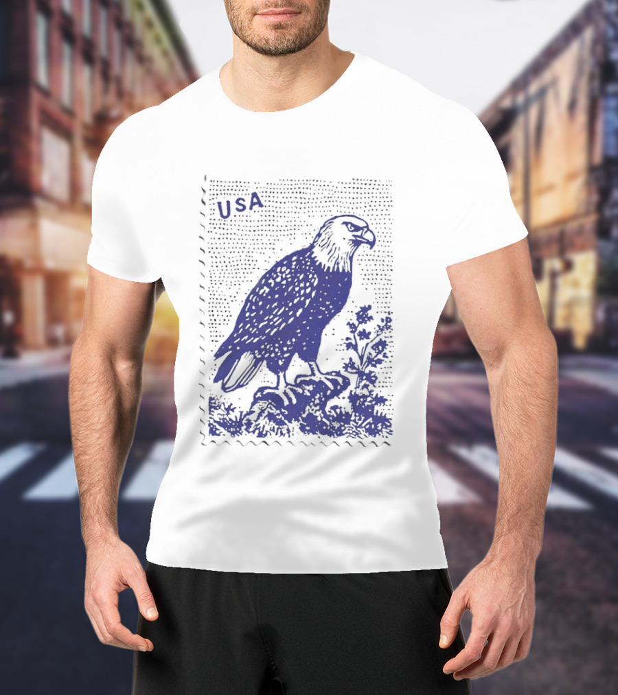 USA Bald Eagle Stamp Patriotic T-Shirt
