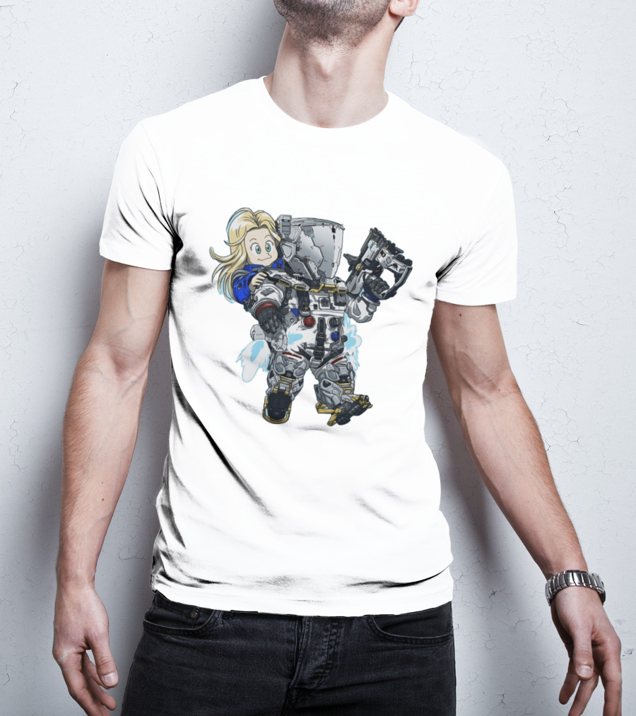 Android 18 Chibi And Titanfall Pilot Fusion Dragon Ball Z T-Shirt