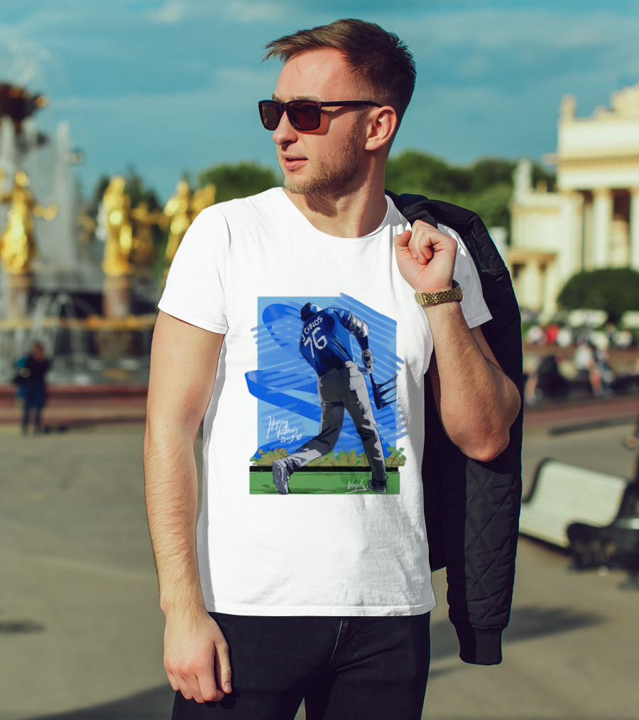 Carlos 76 Happy Fathers Day Baseball Player Sports T-Shirt