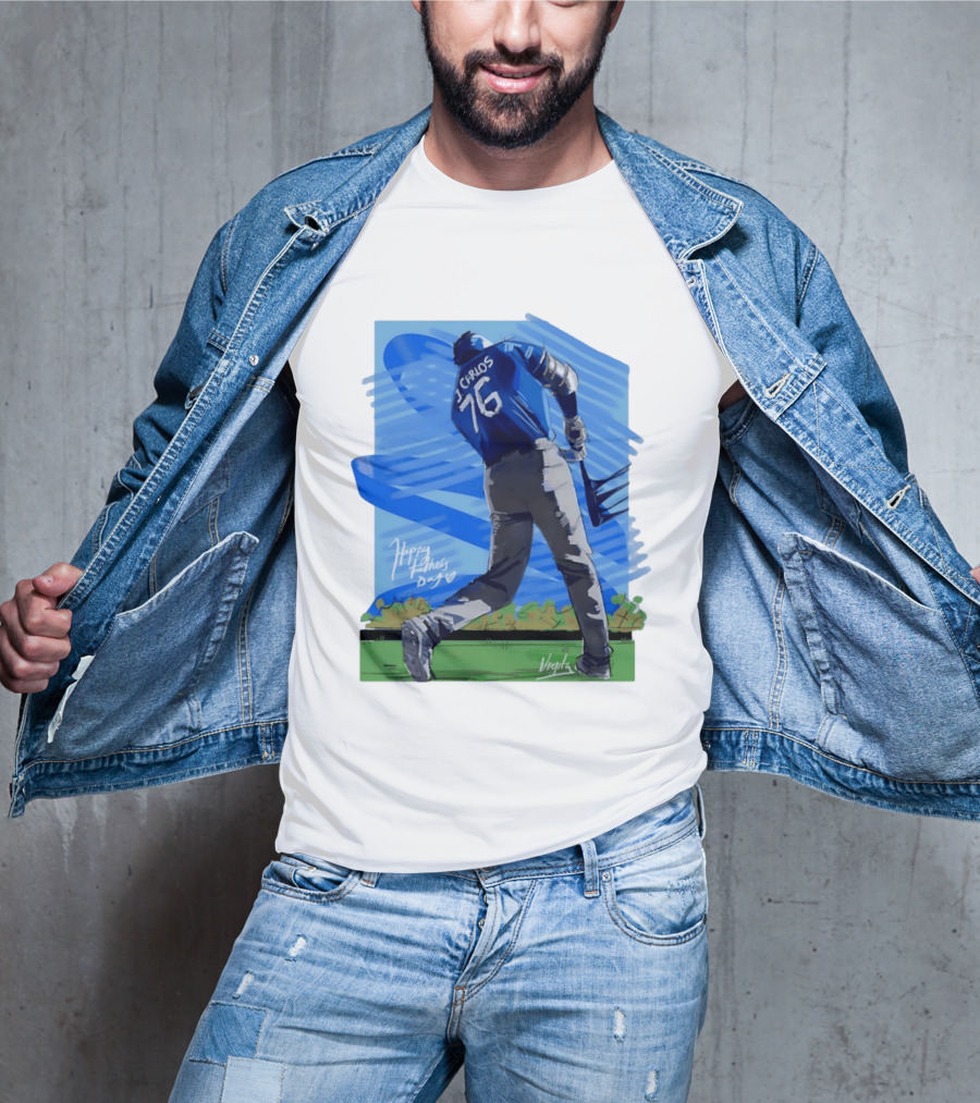 Carlos 76 Happy Fathers Day Baseball Player Sports T-Shirt