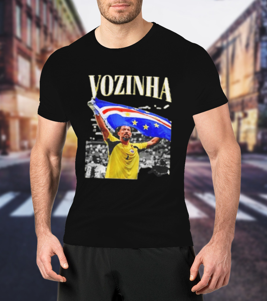 Vozinha Cape Verde Flag Celebration Football Team Player T-Shirt