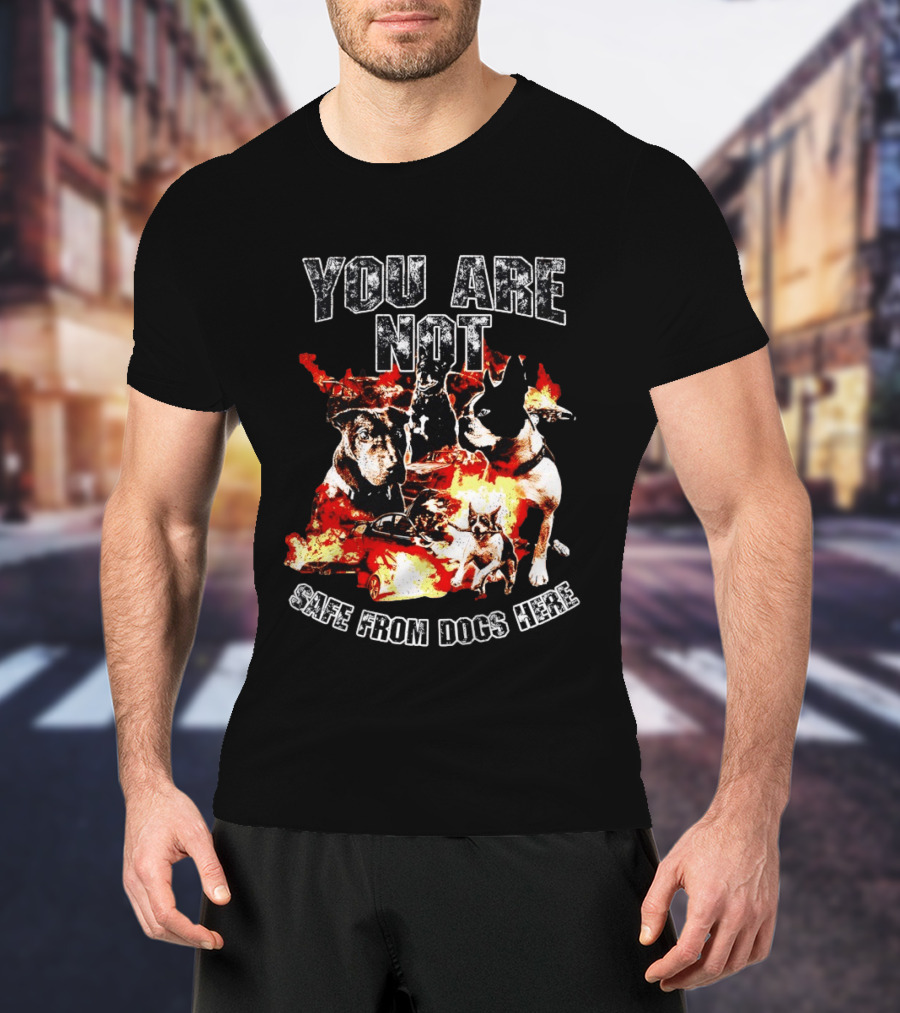 You Are Not Safe From Dogs Here Multiple Dogs Explosion T-Shirt