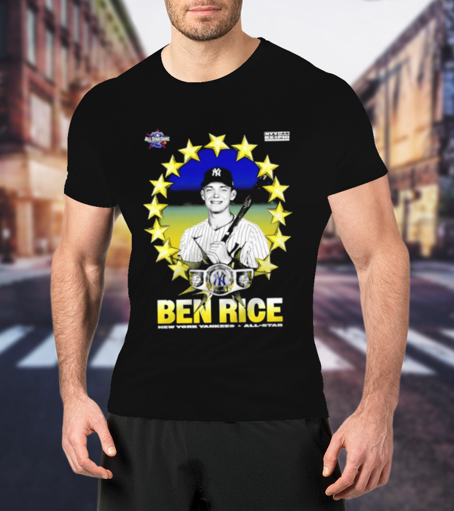 Ben Rice New York Yankees All Star Baseball Player MLB Stars T-Shirt