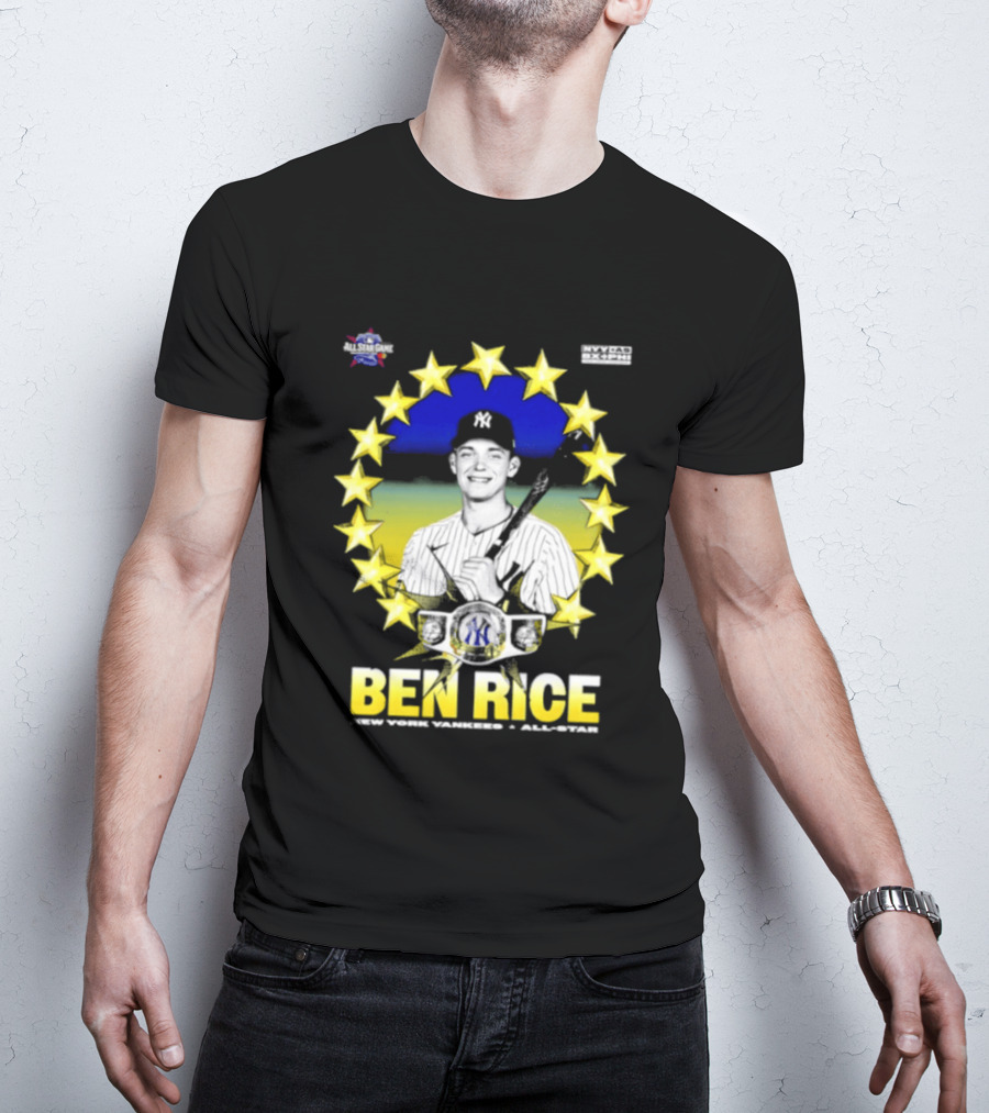 Ben Rice New York Yankees All Star Baseball Player MLB Stars T-Shirt