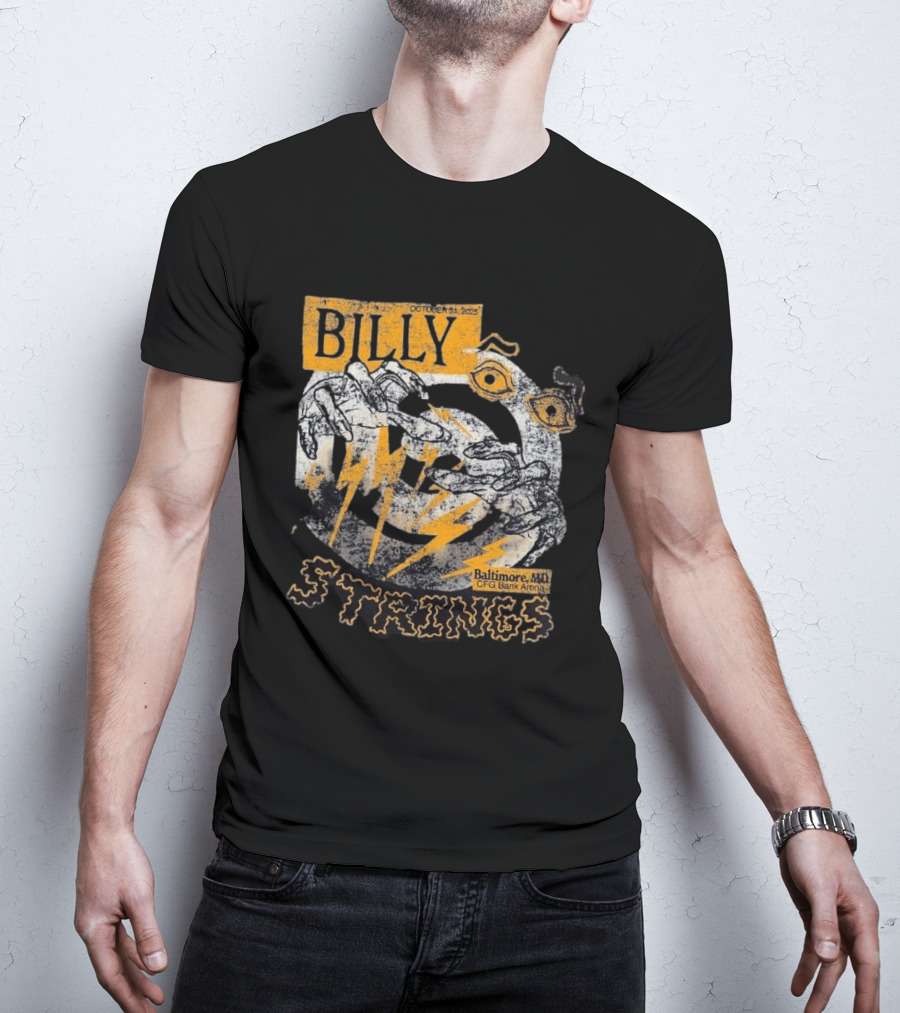 Billy Strings October 31 2023 Baltimore MD CFG Bank Arena Spooky Lightning And Hands T-Shirt