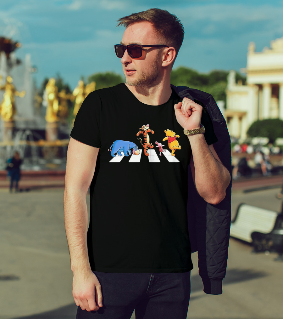 Eeyore Tigger Piglet Pooh Crossing Abbey Road Iconic Scene T-Shirt