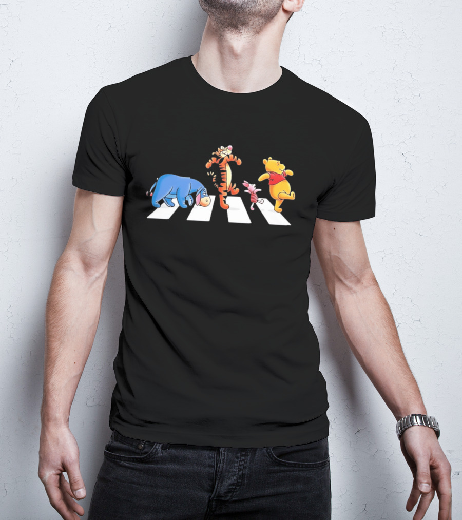 Eeyore Tigger Piglet Pooh Crossing Abbey Road Iconic Scene T-Shirt