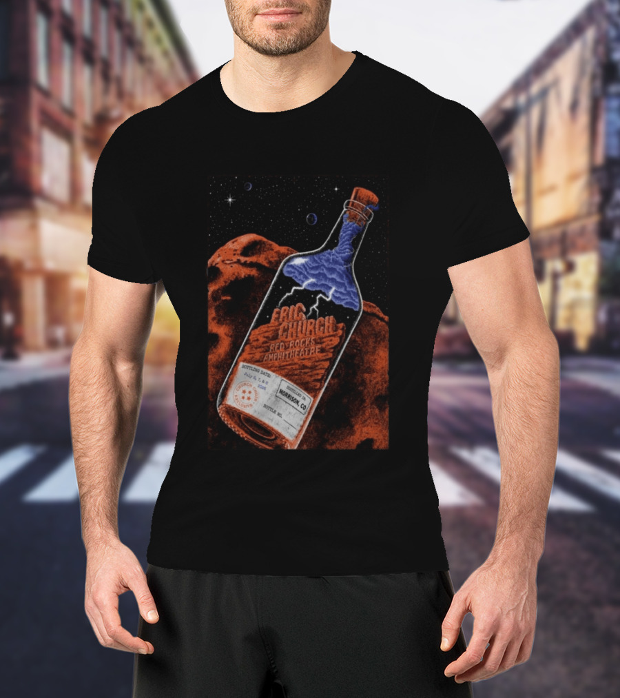 Eric Church Red Rocks Amphitheatre July 8 2026 Morrison CO Bottle T-Shirt