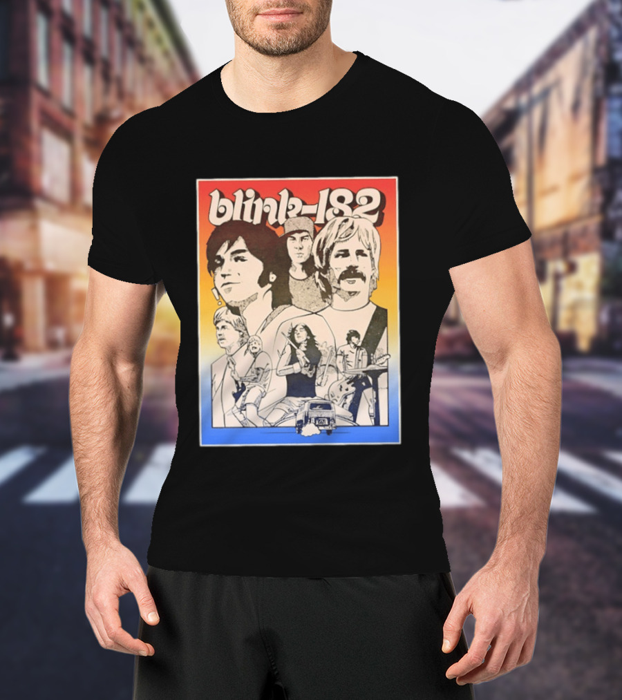 Blink 182 Band Members Pop Punk Collage T-Shirt