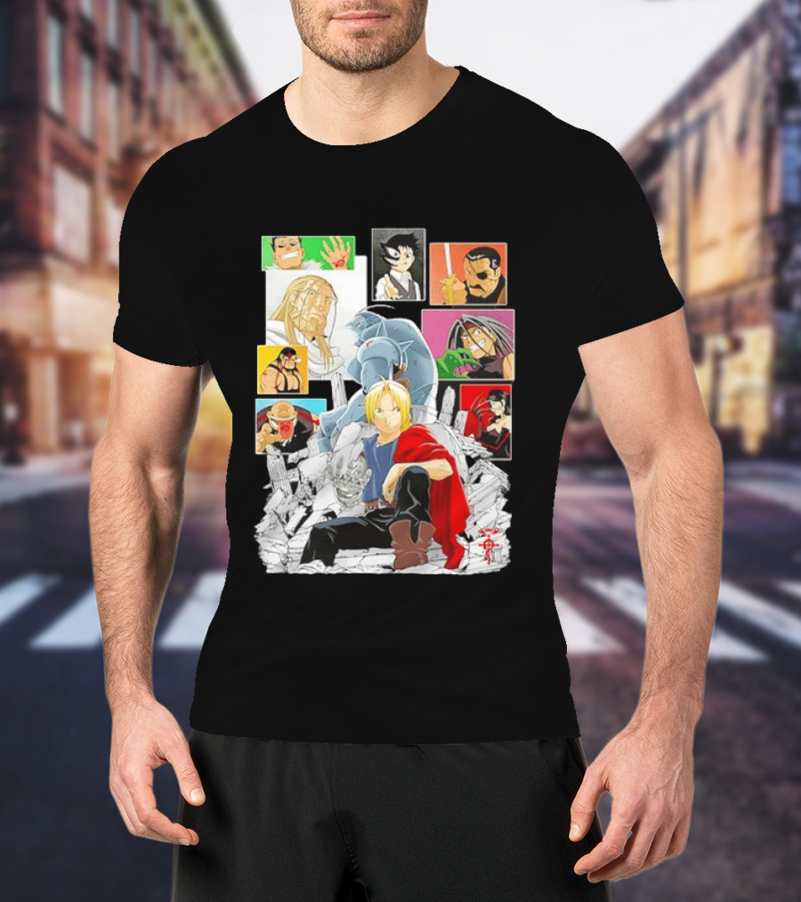Fullmetal Alchemist Iconic Characters Edward Elric And Alphonse Collage T-Shirt