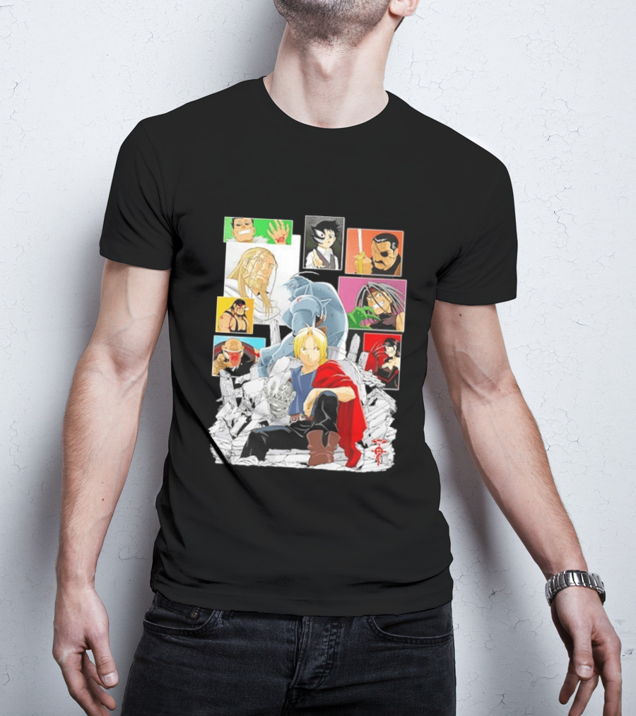 Fullmetal Alchemist Iconic Characters Edward Elric And Alphonse Collage T-Shirt