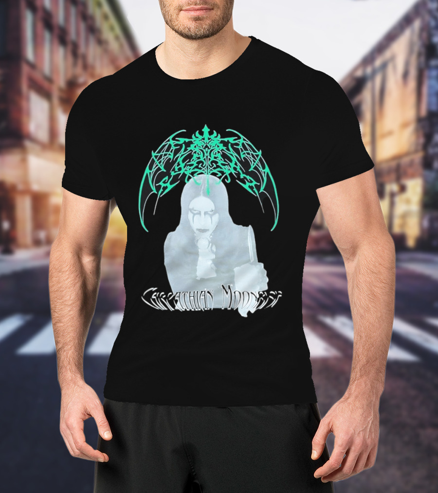 Carpathian Moonrise Hooded Figure With Knife Metal Band T-Shirt