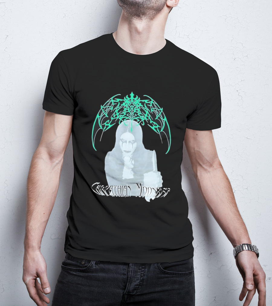 Carpathian Moonrise Hooded Figure With Knife Metal Band T-Shirt