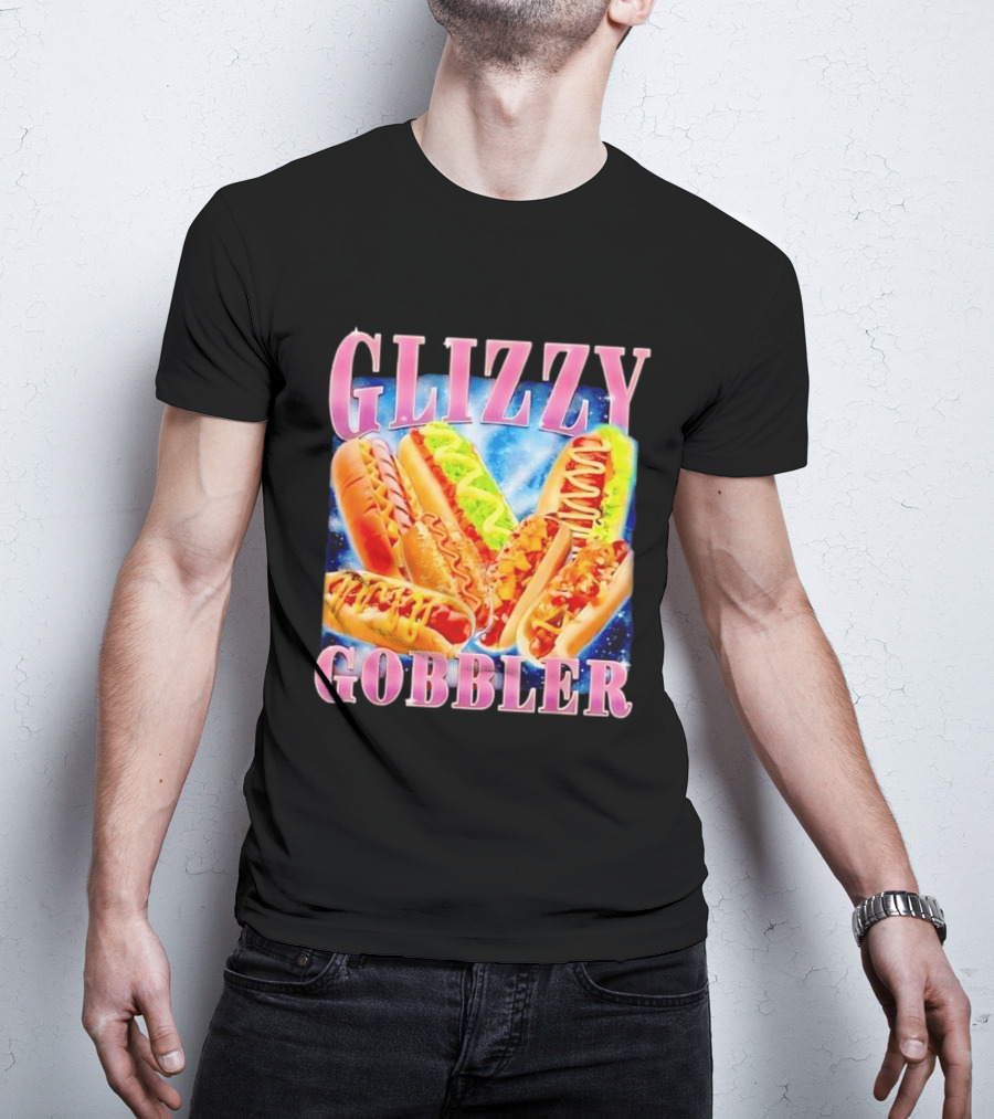 Glizzy Gobbler Hot Dogs Space Galaxy Food Extravaganza T-Shirt