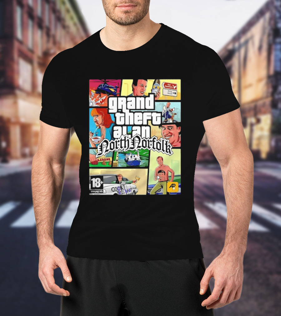 Grand Theft Alan North Norfolk Steve Coogan T-Shirt