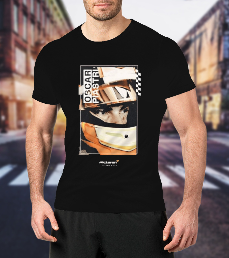 Oscar Piastri McLaren Driver Helmet Art Racing Fan T-Shirt