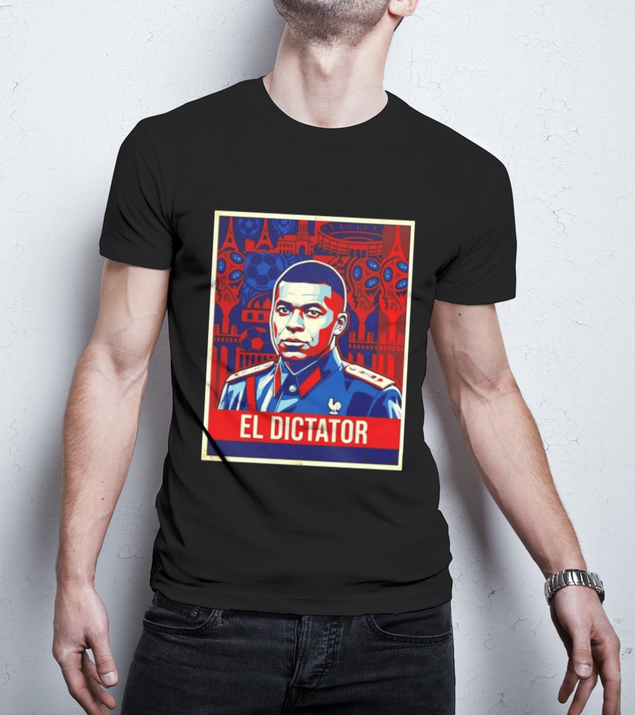 Kylian Mbappe El Dictator Paris Saint Germain Art Deco T-Shirt