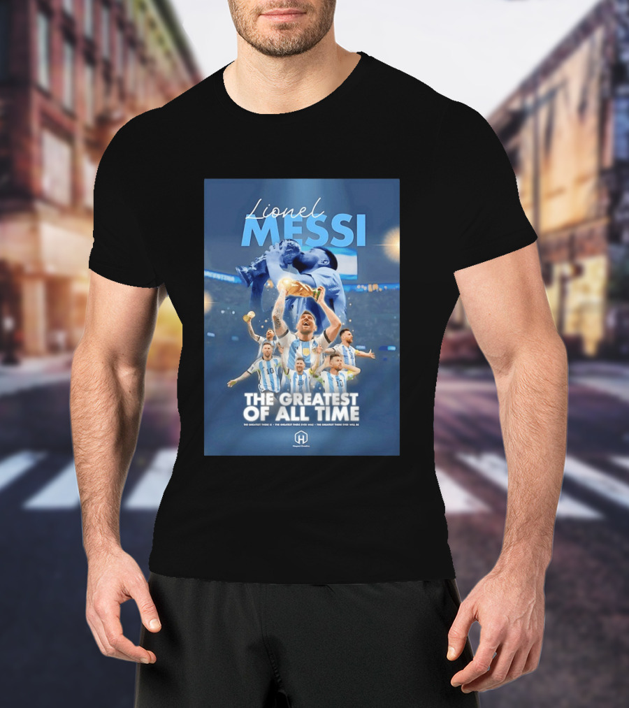 Lionel Messi The Greatest Of All Time Argentina Multi Photo Collage T-Shirt